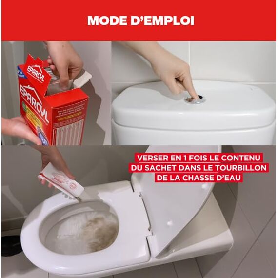 Eparcyl - 20 Beutel – Sofortige Wirkung – 4 Monate und halbe Behandlung – Klärgruben – für alle Wassergruben und Mikro-Stationen – verhindert Gerüche & Verstopfungen – umweltfreundlich &