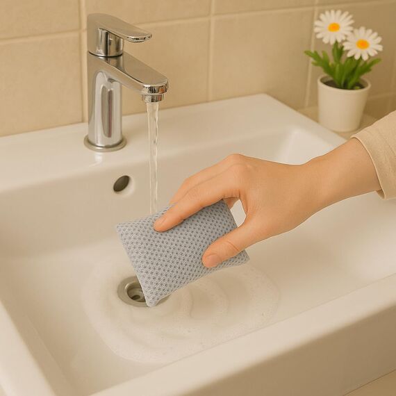 mr.Green – 4er Set Wiederverwendbare Schwämme – Waschbar, Langlebig, Geruchsneutral – Für Küche & Bad – Umweltfreundlich & Kratzfrei (Grau)