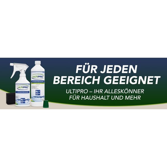 Universalreiniger Konzentrat 1L Set – Allzweckreiniger für Haushalt, Werkstatt & Garten | mit 500ml Leersprüher & Schwamm | Fettlöser, Nikotinlöser, biologisch abbaubar von Ultipro