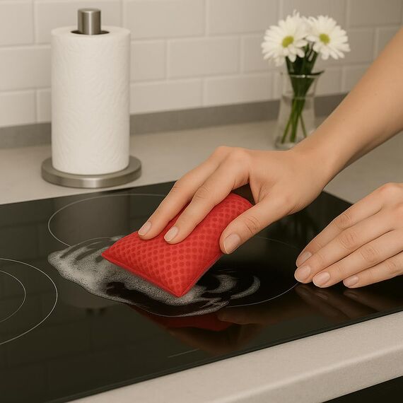 mr.Green – 4er Set Wiederverwendbare Schwämme – Waschbar, Langlebig, Geruchsneutral – Für Küche & Bad – Umweltfreundlich & Kratzfrei (Rot)