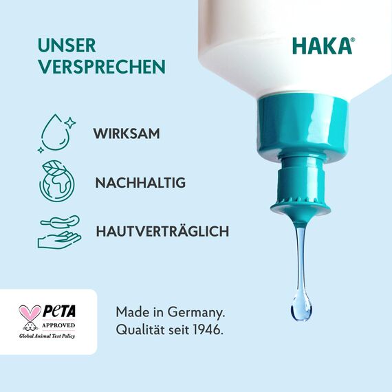 HAKA Kraftreiniger Spray Nachfüller, 1L, Badreiniger, starke Kalk- und Schmutzlösekraft, für Bad und Dusche, umweltfreundlich, Orangenduft, vegan