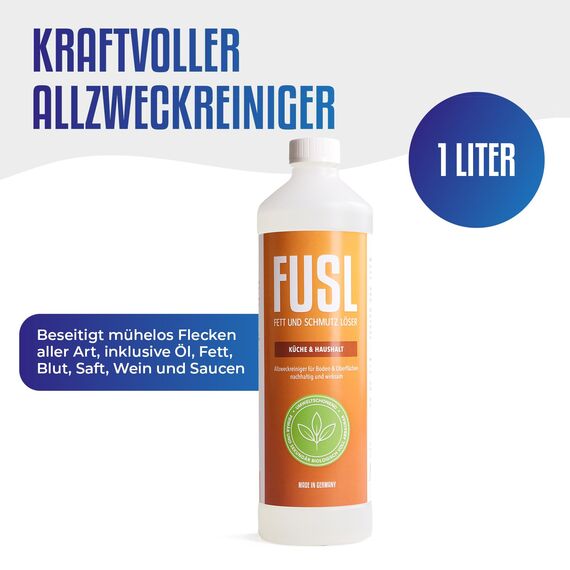 FUSL Allzweckreiniger für Küche und Haushalt – 1L Nachfüllflasche, Umweltfreundlich und Sicher für Familie und Haustiere