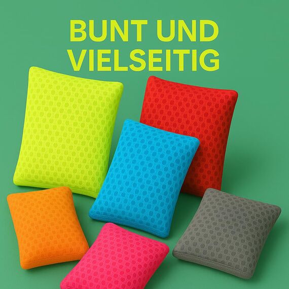 mr.Green – 4er Set Wiederverwendbare Schwämme – Waschbar, Langlebig, Geruchsneutral – Für Küche & Bad – Umweltfreundlich & Kratzfrei (Orange)