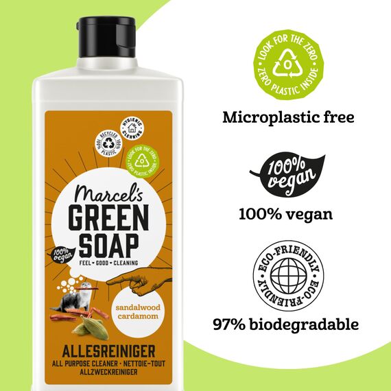 Marcel's Green Soap - Allzweckreiniger Sandelholz & Kardamom - Oberflächenreiniger - 100% Umweltfreundlich - 100% Vegan - 97% Biologisch abbaubar - 750 ml (Packung mit 2)