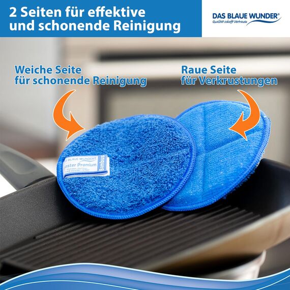 Das Blaue Wunder Booster Premium Allrounder Bunt 6 STK, 2 Seiten Reinigungspad für Küche, Bad, Auto, Garten, Bambusfasern super saugstark, Spülschwamm, Fugenschwamm