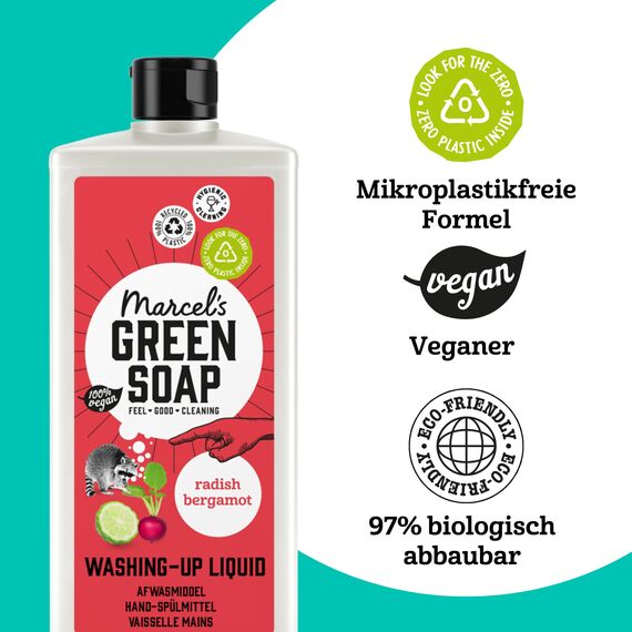 Marcel's Green Soap - Spülmittel Radieschen & Bergamotte - Geschirrspülmittel - Umweltfreundlich - Vegan - 97% Biologisch abbaubar - 500 ml