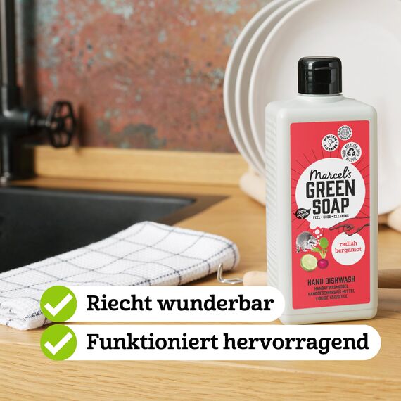 Marcel's Green Soap - Spülmittel Radieschen & Bergamotte - Geschirrspülmittel - Umweltfreundlich - Vegan - 97% Biologisch abbaubar - 500 ml