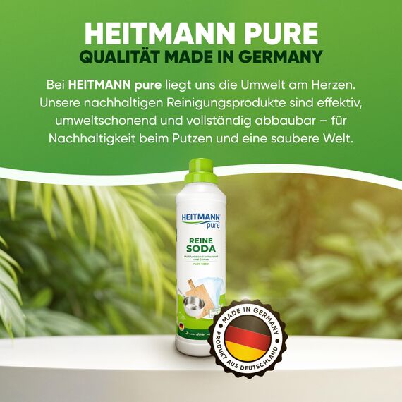 HEITMANN pure Reine Soda | Vielseitiger Reiniger für Fett, Schmutz, Flecken & Gerüche | Natürlich & umweltfreundlich | Für Haushalt & Garten | 750 ml