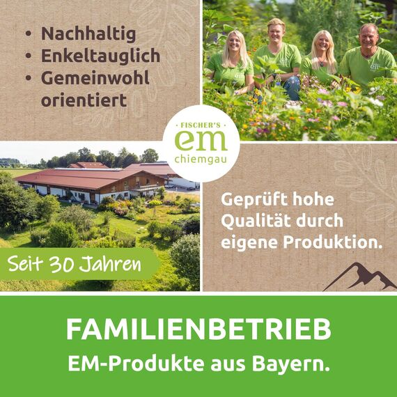 Fischer's EM-Chiemgau® Blitzblank Kalklöser – Natürlicher Entkalker für Küche & Bad – Granulat mit Fruchtsäuren – Entfernt Kalkablagerungen umweltfreundlich – ECOCERT zertifiziert – 550g