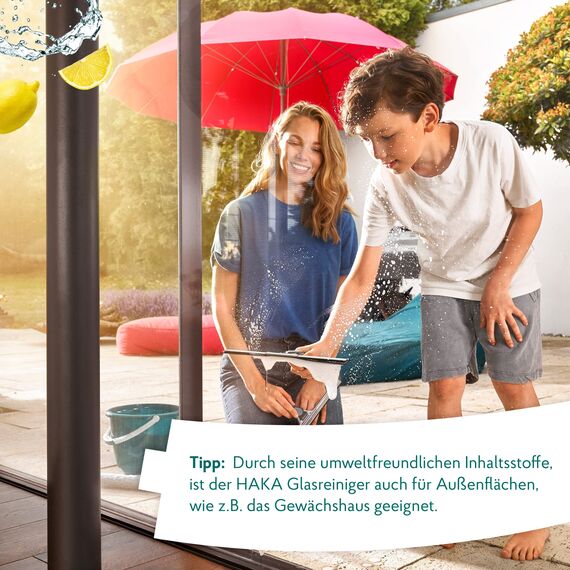 HAKA Glasreiniger Spray Nachfüller, 3L, Universal Glas & Flächen Reinigungsmittel, streifenfreier Glanz, gegen Fingerabdrücke, ohne Silikone & Mikroplastik, vegan, umweltfreundlich