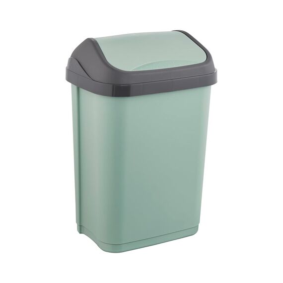 keeeper Mülleimer mit Schwingdeckel, 10 l, 25,5 x 19 x 38 cm, Swantje, Grün (Nordic Green)