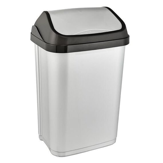 keeeper Mülleimer mit Schwingdeckel, 25 l, Swantje, Silber