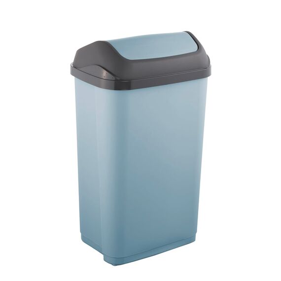 keeeper Mülleimer mit Schwingdeckel, 50 l, 38,5 x 29 x 66 cm, Swantje, Blau (Nordic Blue)