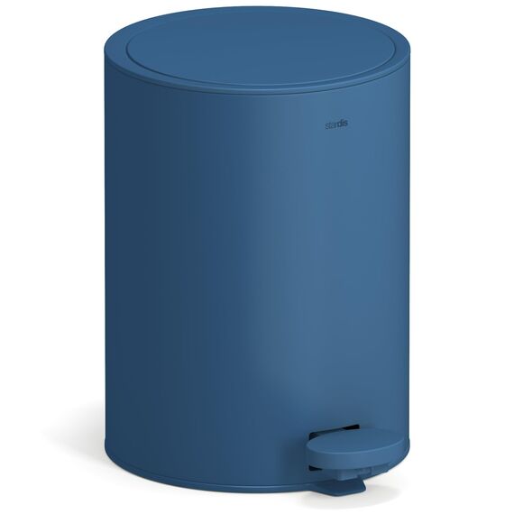 stardis 3 Liter Treteimer Edelstahl matt Softclose Klappdeckel leise schließend Inneneimer Mülleimer Abfalleimer Badeimer blau