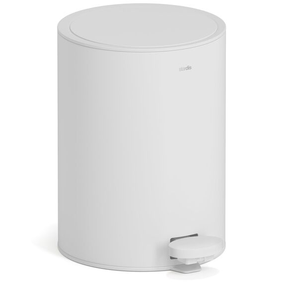 stardis 3 Liter Treteimer Edelstahl matt Softclose Klappdeckel leise schließend Inneneimer Mülleimer Abfalleimer Badeimer zartgrau