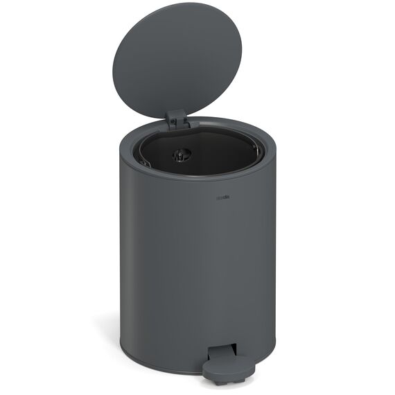 stardis 3 Liter Treteimer Edelstahl matt Softclose Klappdeckel leise schließend Inneneimer Mülleimer Abfalleimer Badeimer grau