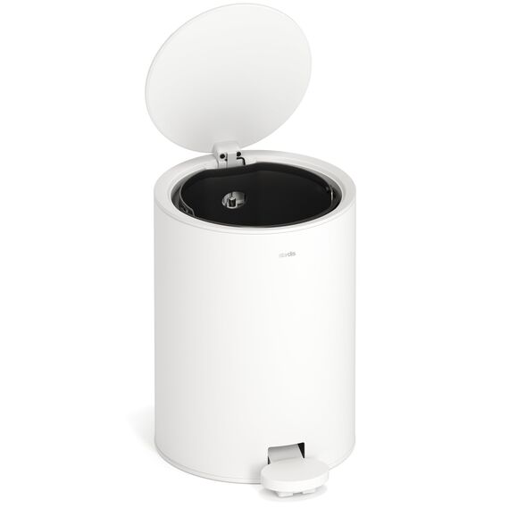 stardis 3 Liter Treteimer Edelstahl matt Softclose Klappdeckel leise schließend Inneneimer Mülleimer Abfalleimer Badeimer weiß