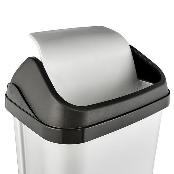 keeeper Mülleimer mit Schwingdeckel, 25 l, Swantje, Silber