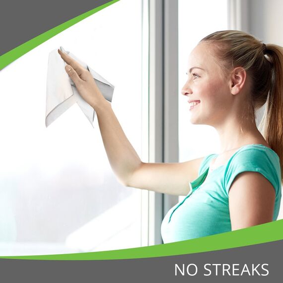 Streifenfreies Mikrofasertuch für alle Oberflächen und nur mit Wasser. Umweltfreundlich, 40 cm groß, perfekt für Fenster, Spiegel, Küchentheke, Geräte, Auto, Fahrrad, TV-Bildschirm, 3er-Pack