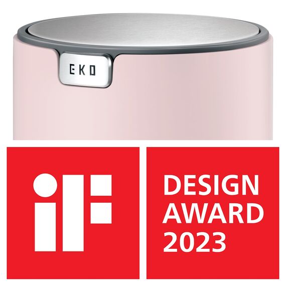 EKO Mini Tischmülleimer mit Schwingdeckel, 1,5 Liter Kosmetikeimer, kleiner Schreibtisch-Mülleimer, runder Tischabfalleimer für Büro, Bad, Schreibtisch, Schlafzimmer (Rosa)