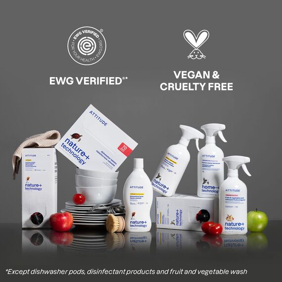 Attitude Geschirrwaschmittel, pflanzlich, hypoallergen, umweltfreundlich, 13183, 1