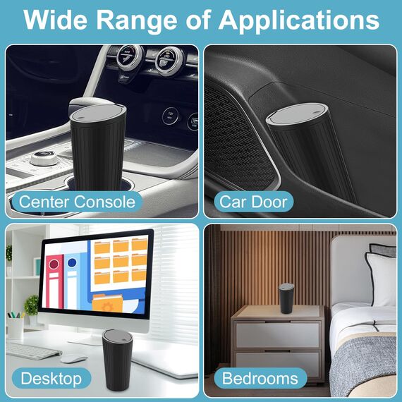 Auto Mülleimer mit Deckel, Klein, für Innenraum, Wasserdicht & Geruchshemmend, 2 Rollen Müllbeutel, Praktischer Mini für Autos, Zuhause, Büro, Schlafzimmer
