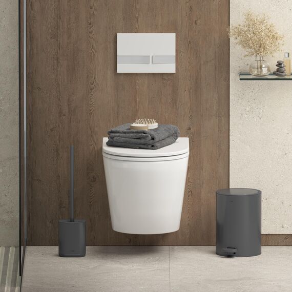 stardis 3 Liter Treteimer Edelstahl matt Softclose Klappdeckel leise schließend Inneneimer Mülleimer Abfalleimer Badeimer grau