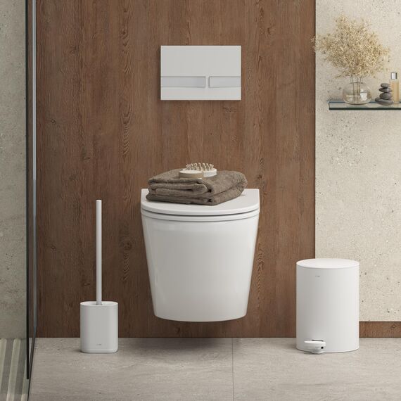 stardis 3 Liter Treteimer Edelstahl matt Softclose Klappdeckel leise schließend Inneneimer Mülleimer Abfalleimer Badeimer weiß