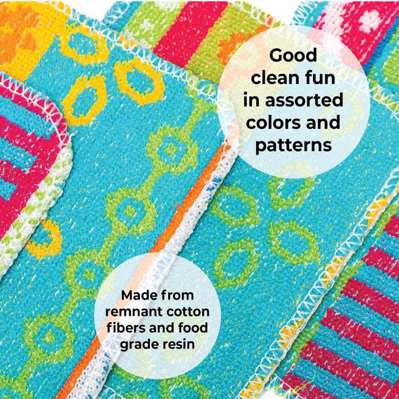 Skoy Schrubben, wiederverwendbar, kratzfester Geschirrschrubber für Küche und Haushalt, umweltfreundlich, spülmaschinenfest, weiches Peeling, Designs, 8 Stück