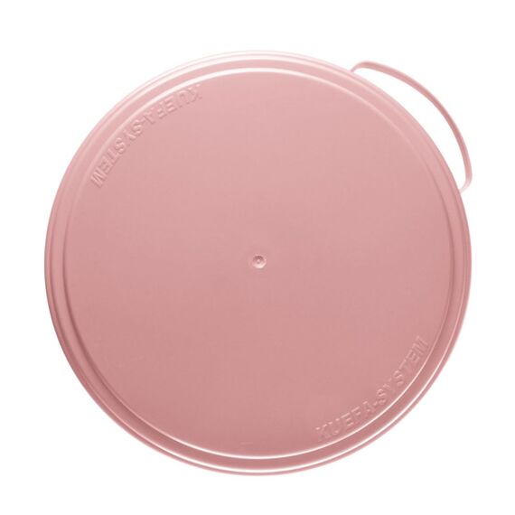 KUEFA 60L Müllsackständer mit flachem Deckel - Gelber Sack Mülleimer (Rosee)