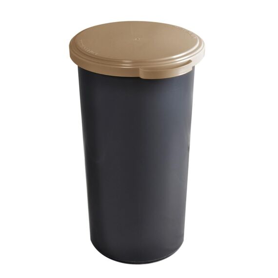 KUEFA 60L Müllsackständer mit flachem Deckel - Gelber Sack Mülleimer (Cappuccino)