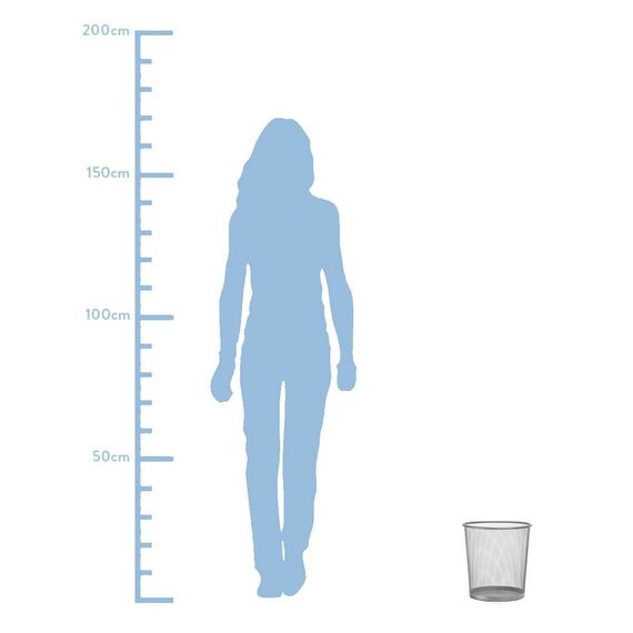D.RECT Papierkorb Büro 12L - Abfalleimer, Papierkorb aus Drahtgeflecht Mülleimer, Papiereimer - Metall Büroeimer Mesh Runder, Silber