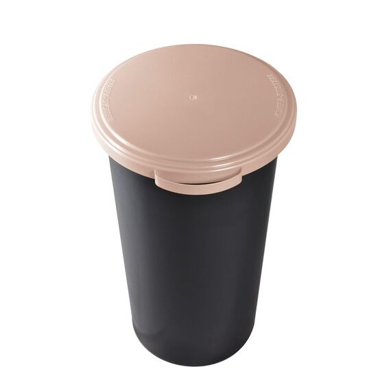 KUEFA 60L Müllsackständer mit flachem Deckel - Gelber Sack Mülleimer (Rosee)