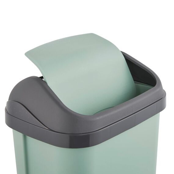 keeeper Mülleimer mit Schwingdeckel, 10 l, 25,5 x 19 x 38 cm, Swantje, Grün (Nordic Green)
