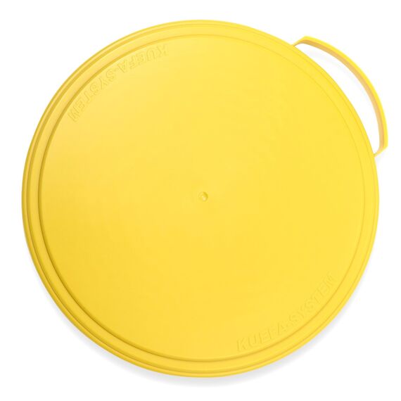 KUEFA 60L Müllsackständer mit flachem Deckel - Gelber Sack Mülleimer (Gelb)