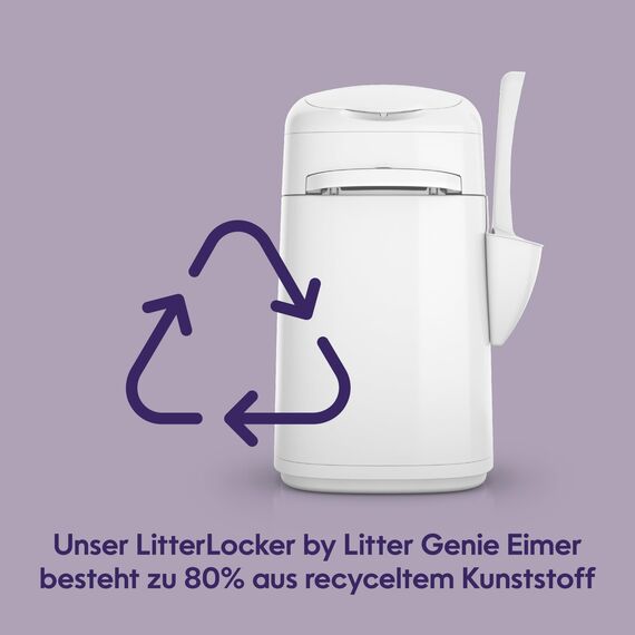 LitterLocker by Litter Genie, DAS ORIGINAL, Katzenstreu-Eimer, 50% ergiebiger, erspart den täglichen Gang zum Mülleimer