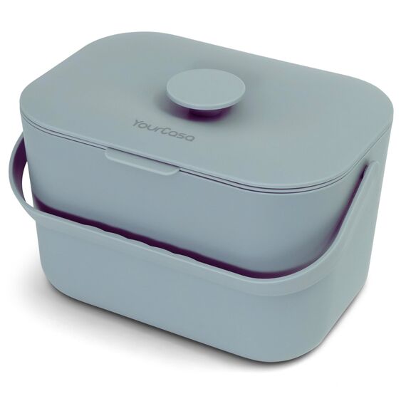 YourCasa Biomülleimer Küche 5L - Komposteimer für alltäglichen Biomüll Behälter - Spülmaschinenfest - Geruchsdicht mit Sieb & ergonomischen Griff - Bio Mülleimer Klein Komposter Bioeimer (Mint)