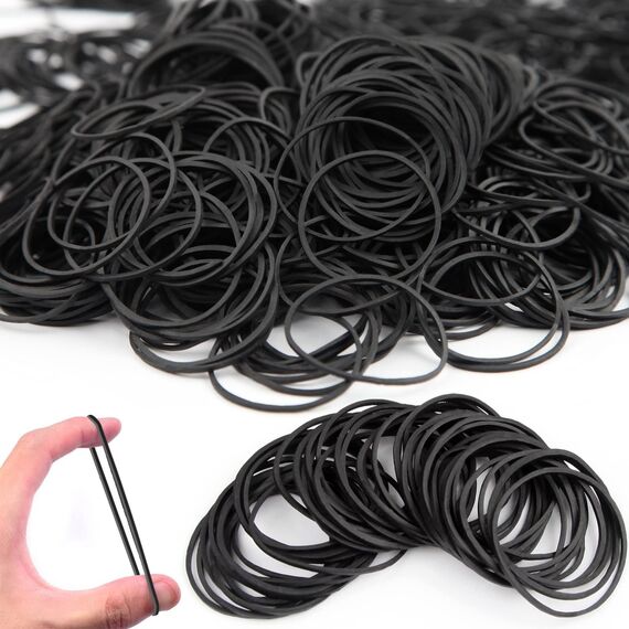 500 Stücke Gummibänder Schwarz Gummiband Haushaltsgummi Gummiringe 38 * 1.4 Gummis Dehnbare Bänder Mülleimer Bänder für Haushalt Arbeit Büro