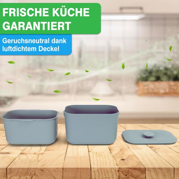 YourCasa Biomülleimer Küche 5L - Komposteimer für alltäglichen Biomüll Behälter - Spülmaschinenfest - Geruchsdicht mit Sieb & ergonomischen Griff - Bio Mülleimer Klein Komposter Bioeimer (Mint)