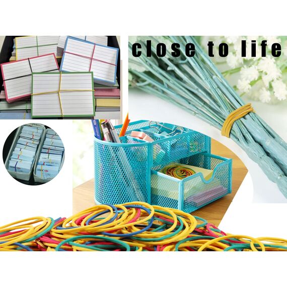 Gummibänder 600 Stücke Gummiringe Farbe 38 * 1.4 Gummiband Haushaltsgummi Bunte Gummi Essentials für Zuhause Büro Schule gummis