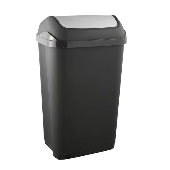 keeeper Mülleimer mit Schwingdeckel, 50 l, Swantje, Graphit-Grau