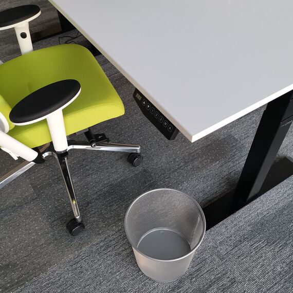 D.RECT Papierkorb Büro 12L - Abfalleimer, Papierkorb aus Drahtgeflecht Mülleimer, Papiereimer - Metall Büroeimer Mesh Runder, Silber