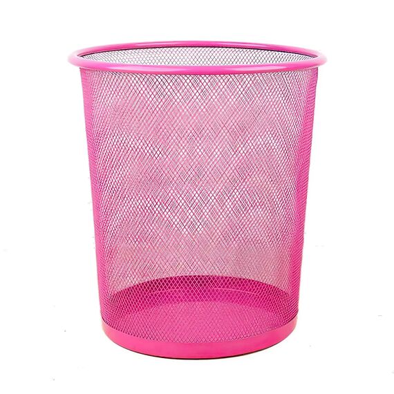 Sinoba Papierkorb Mülleimer Abfalleimer Papiereimer Draht Höhe 34 cm 18 L (Pink)