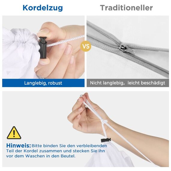 ecooe 5 Stück Wäschesack für Waschmaschine, XL Wäschenetz mit Kordelstopper-1 extra groß,2 groß,1 Medium und 1 klein Wäschebeutel für Bluse Babykleidung Rucksack Röcke für den Schulanfang Wohnheim usw