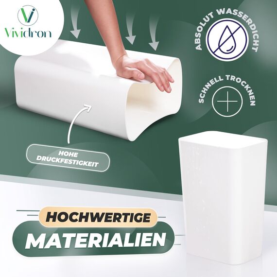 Vividron 3er Pack 10L Kleiner Mülleimer mit Deckel, Badezimmer Abfalleimer mit Druckdeckel, Kleiner Mülleimer/Abfallkorb für Badezimmer, Küche, Büro, Schlafzimmer (Weiß)
