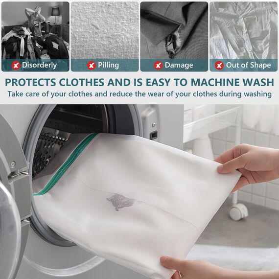 3 Stück Wäschesack, Wäschenetz für Waschmaschine, Wäschesack Schmutzwäsche Reise Kinder, Wäschebeute, Laundry Bag für Bh, Unterwäsche, Schuhe, Babykleidung, Kissen, Plüschtiere, Washing Bag 3 Set