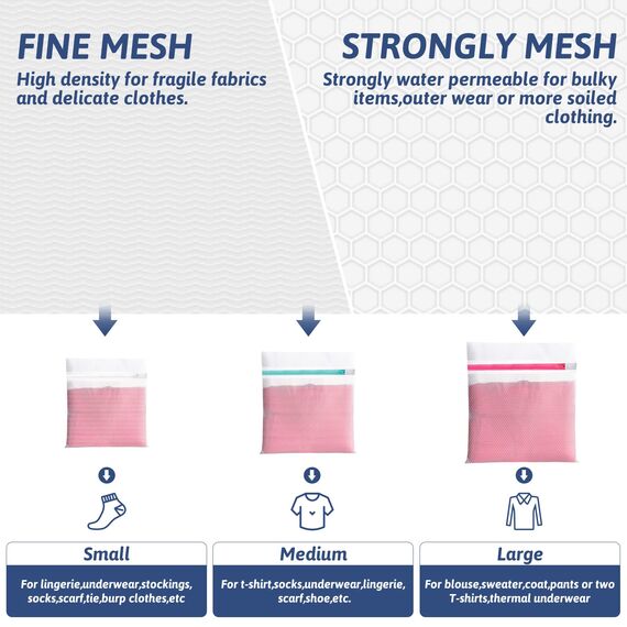 10 Stück Wäschesack, Wäschenetz für Waschmaschine, Wäschesack Schmutzwäsche Reise Kinder, Wäschebeute, Laundry Bag für Bh, Unterwäsche, Schuhe, Babykleidung, Kissen, Plüschtiere, Washing Bag