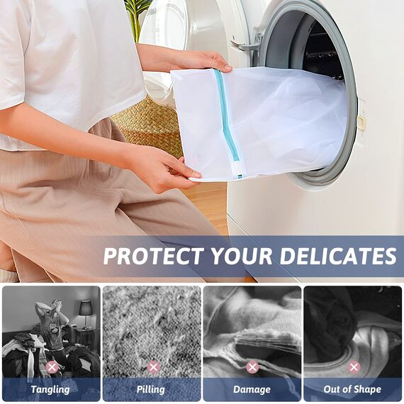 5 Stück Wäschenetz für Waschmaschine, Wäschesack wäschebeutel mit Reißverschluss, Laundry Bag für Empfindliches Mäntel, Bluse, Schuhe, BH, Socken, Babykleidung Usw (5 Stück)