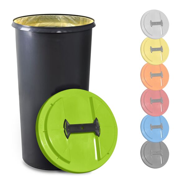 KUEFA BSC 60L Mülleimer, Müllsackständer, Gelber Sack Ständer inkl. Klemm-Ring für Müllbeutel, extra robust, UV- und witterungsbeständig, Sammelbehälter für Pfandflaschen und Leergut (Hellgrün)