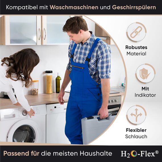 Aquastop Schlauch/Aquastop/Sicherheitszulaufschlauch für Waschmaschine und Geschirrspüler, 2m